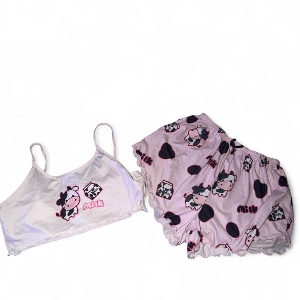 Cute Cow Print Pajama Set